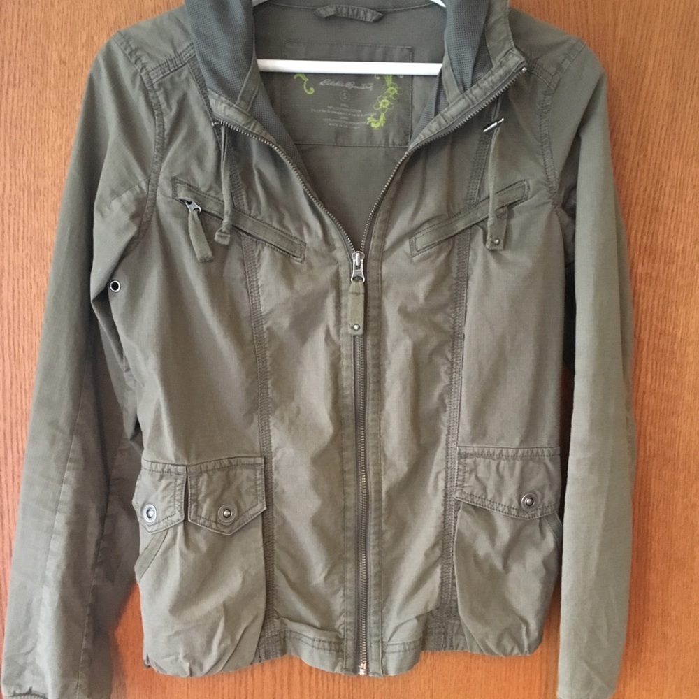 Eddie Bauer khaki zip up jacket